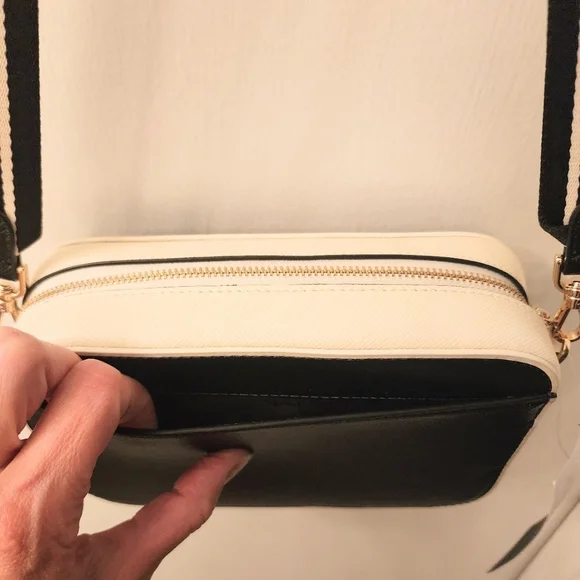 Kate Spade Black and Cream Camera Crossbody Bag - Picture 2 of 6